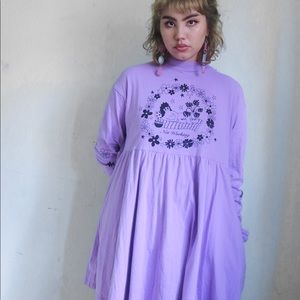 Lazy Oaf “Not Working” Babydoll Sweater Dress